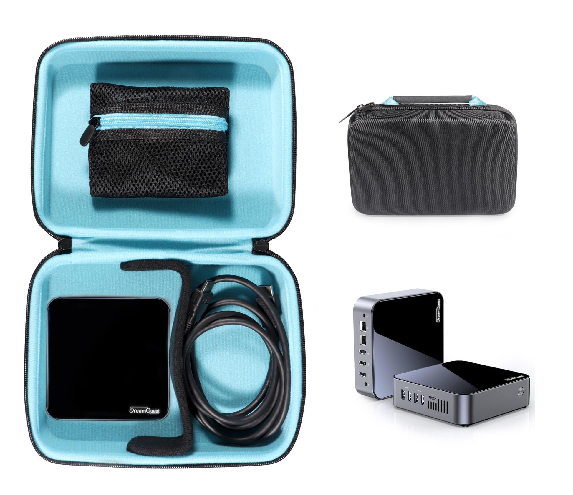 GETGEAR portable Mini Computer Case compatible with DreamQuest Mini Desktop Computer, KAMRUI AK1 PRO, GMKtec Nucbox G3/ G2 GETGEAR