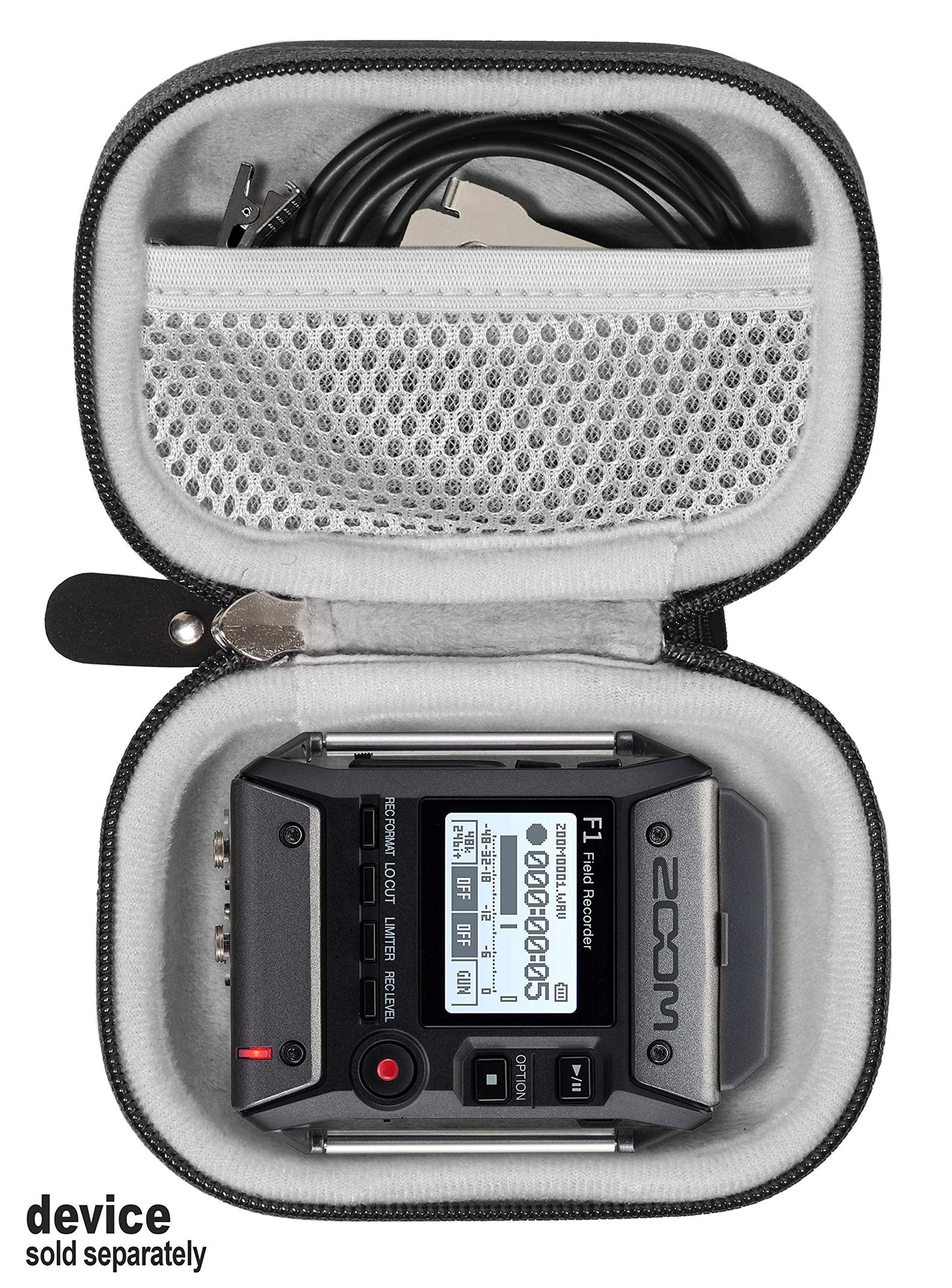 getgear case for Zoom F1-LP Lavalier Body-Pack Recorder Audio for Video Recorder, Organizer for Zoom F1-LP, Lavalier Microphone, SD Cards, Battery WGear
