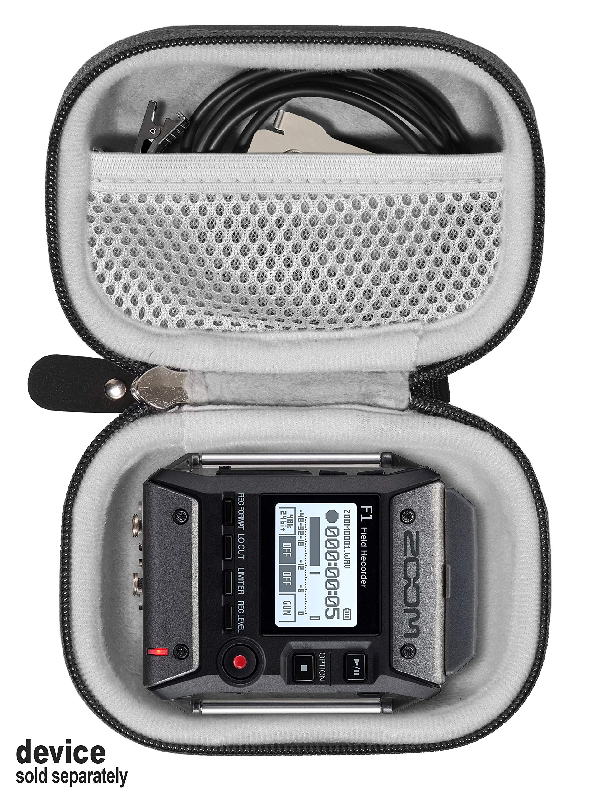 getgear case for Zoom F1-LP Lavalier Body-Pack Recorder Audio for Video Recorder, Organizer for Zoom F1-LP, Lavalier Microphone, SD Cards, Battery WGear