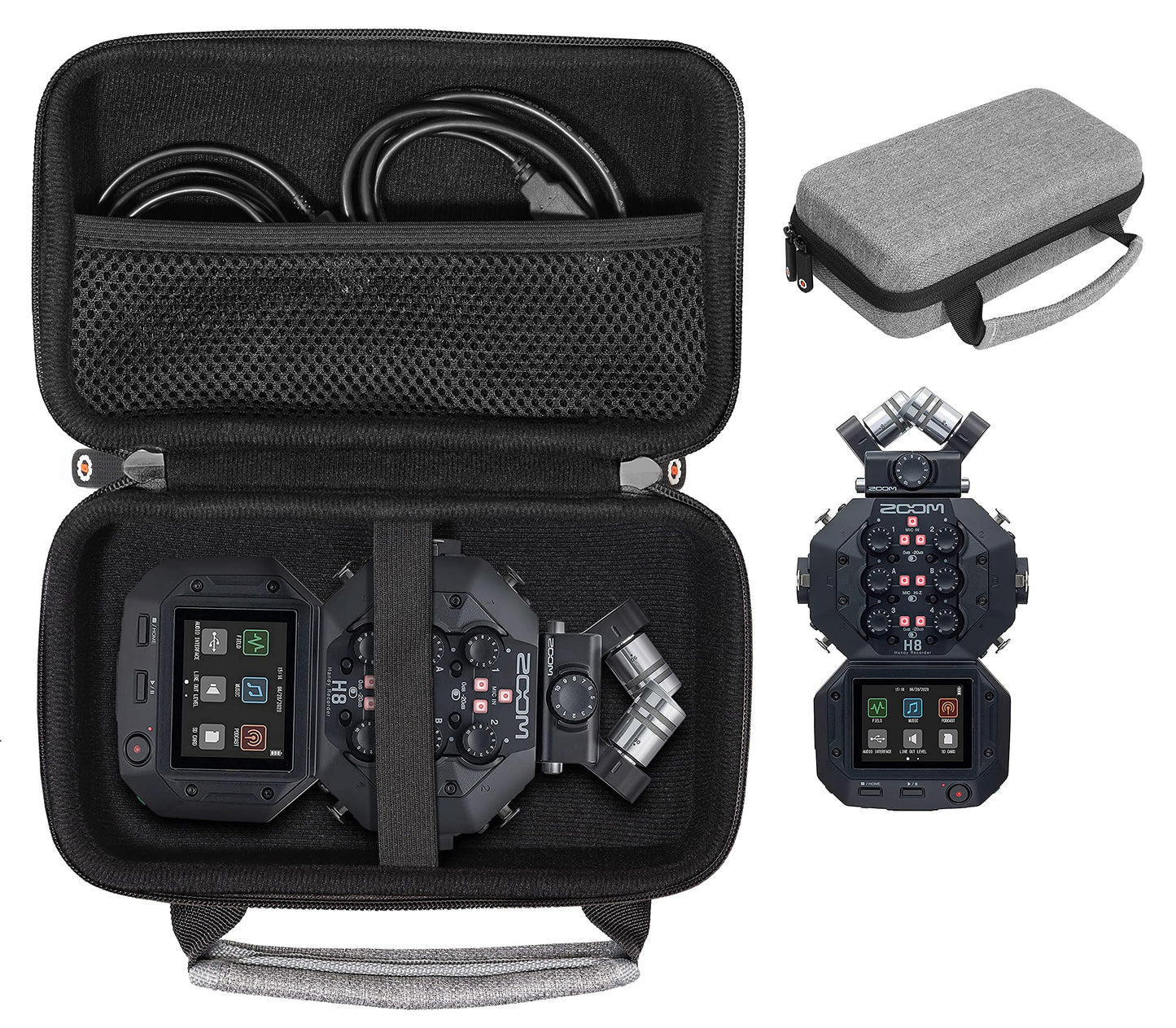getgear case for Zoom H8 Portable Handy Recorder, All in one Accessories Handy Portable Travel case GETGEAR