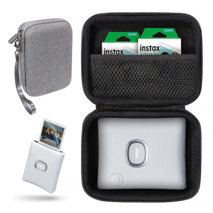 GETGEAR Portable Photo Printer Case for Fujifilm Instax Square Link Smartphone Printer, mesh Pocket for Printing Paper and Charge Cable GETGEAR