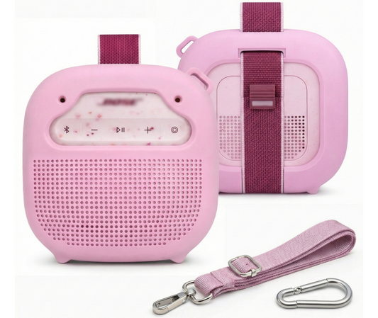 GETGEAR Protective Silicone case for Bose New SoundLink Micro Portable Bluetooth Speaker (2nd Gen) -Anti-Slip Silicone Cover with Stand Feet,Carabiner & Adjustable Neck Strap getgearcase