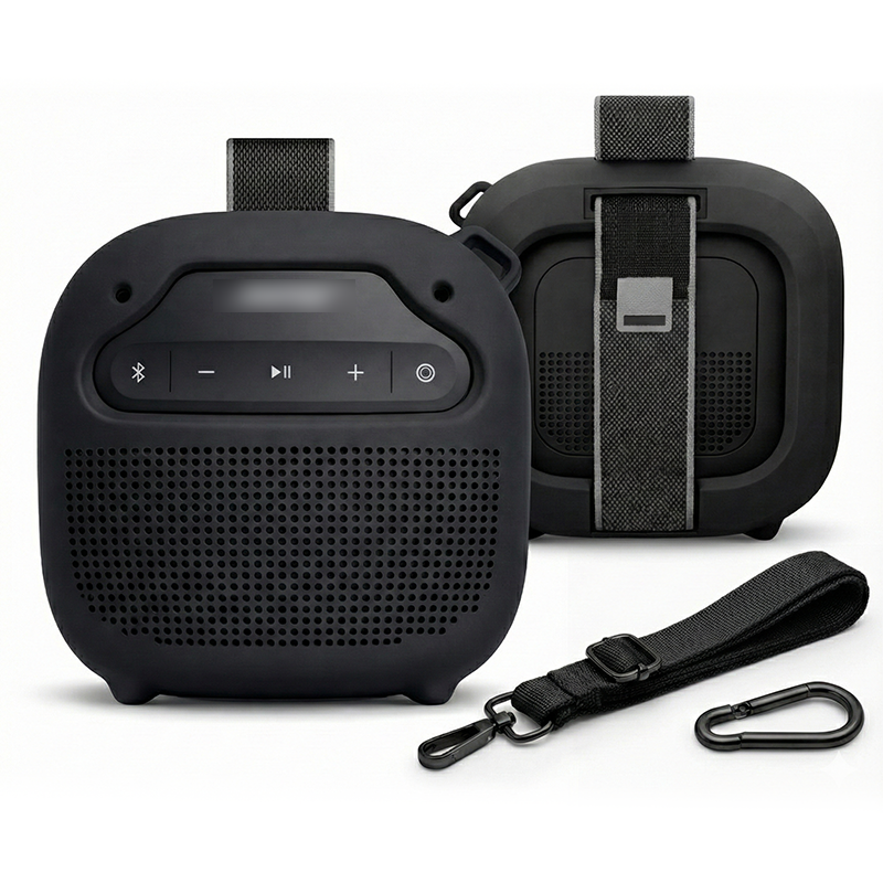 GETGEAR Protective Silicone case for Bose New SoundLink Micro Portable Bluetooth Speaker (2nd Gen) -Anti-Slip Silicone Cover with Stand Feet,Carabiner & Adjustable Neck Strap getgearcase
