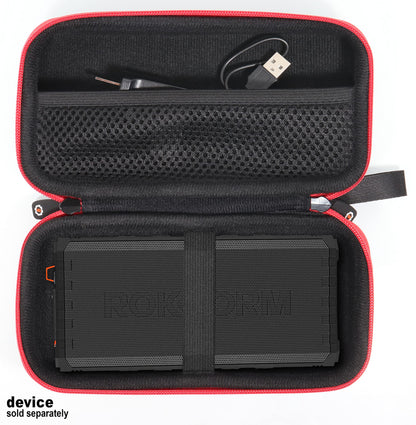 getgear case for ROKFORM G-ROK Portable Wireless Magnetic Golf Speaker, Black with Orange Zip, Mesh Pocket for Cable and Accessories GETGEAR