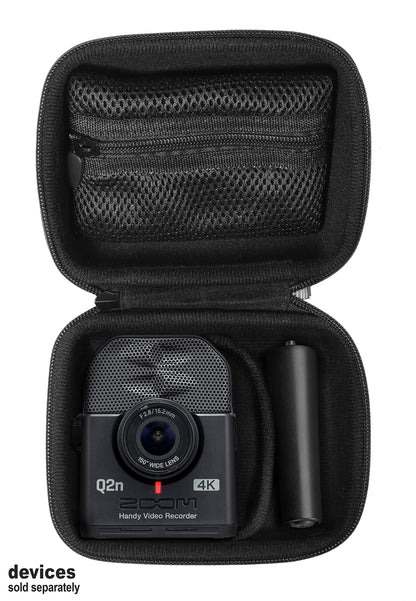 getgear Case for Zoom Q2n-4K Handy Video Recorder and Zoom MA-2 Tripod, Organizer for Q2n-4k/H2n Recorder, Tripod, Cord, Flash Memory Card and SSD, Also fit for mini Trail Game Camera GETGEAR