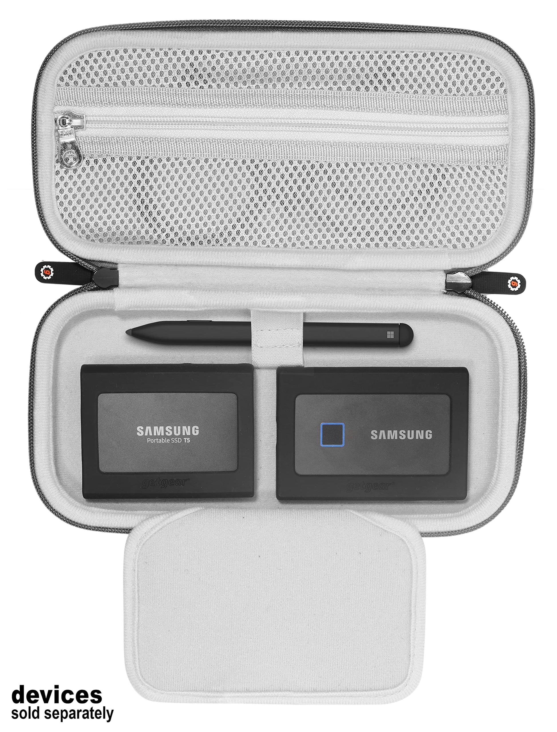 getgear Case for Multiple Portable SSDs, Hard Drive, Memory Card, Flash Drive, organizing Solution for Photography Accessories Like Memories Cards, Portable SSD/Hard Drive, Cords and Others GETGEAR