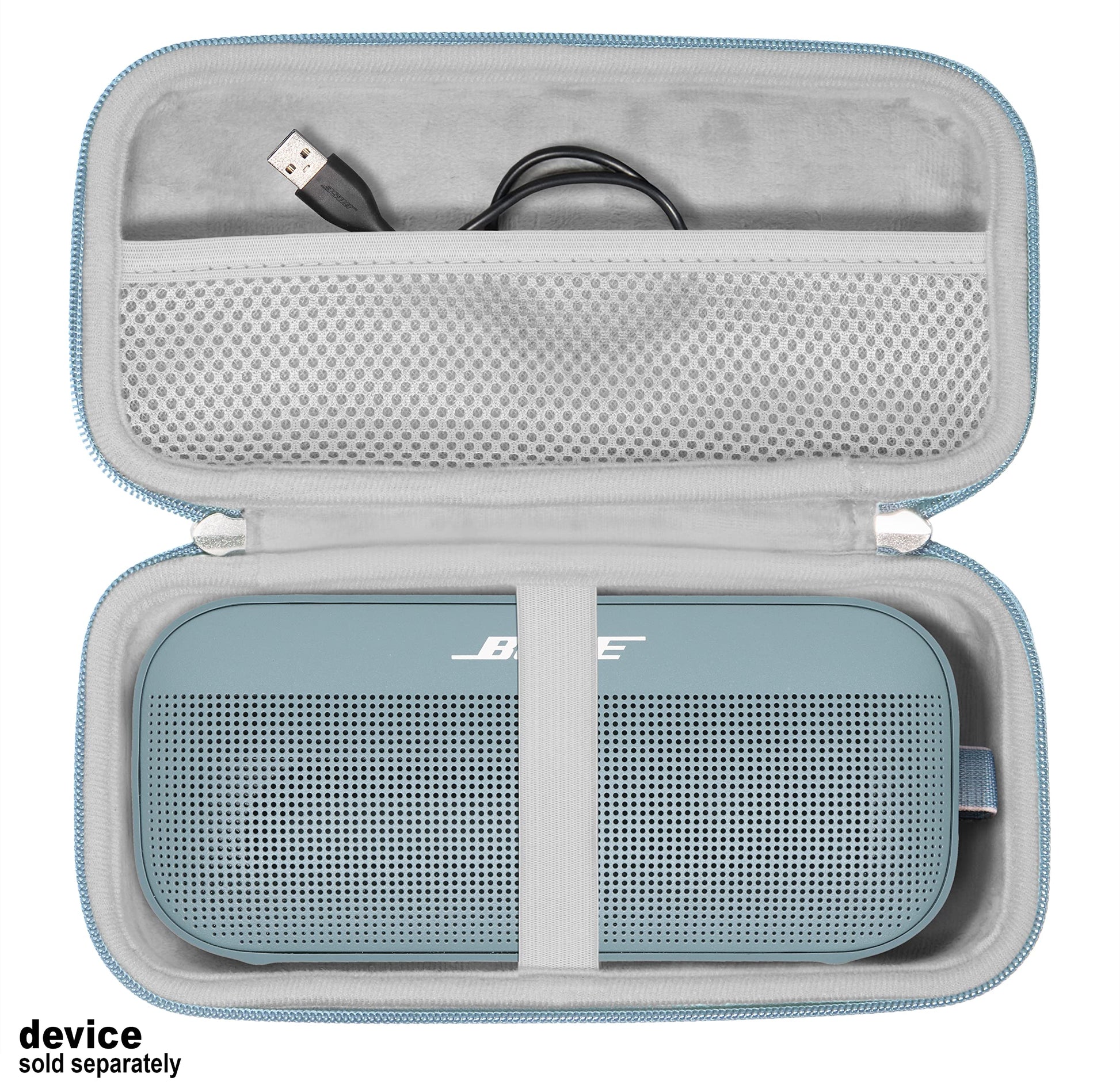 GETGEAR Case for Bose SoundLink Flex Bluetooth Portable Speaker by getgear, mesh Pocket for Charger Cord, Detachable Wrist Strap GETGEAR