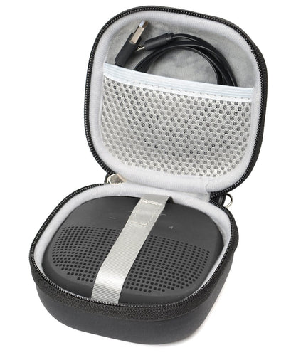 Feature Protective Case for Bose SoundLink Micro Bluetooth Speaker by WGear, Featured Design with mesh Pocket for Cable and Other Accessories, Elastic Strap to Secure Device WGear