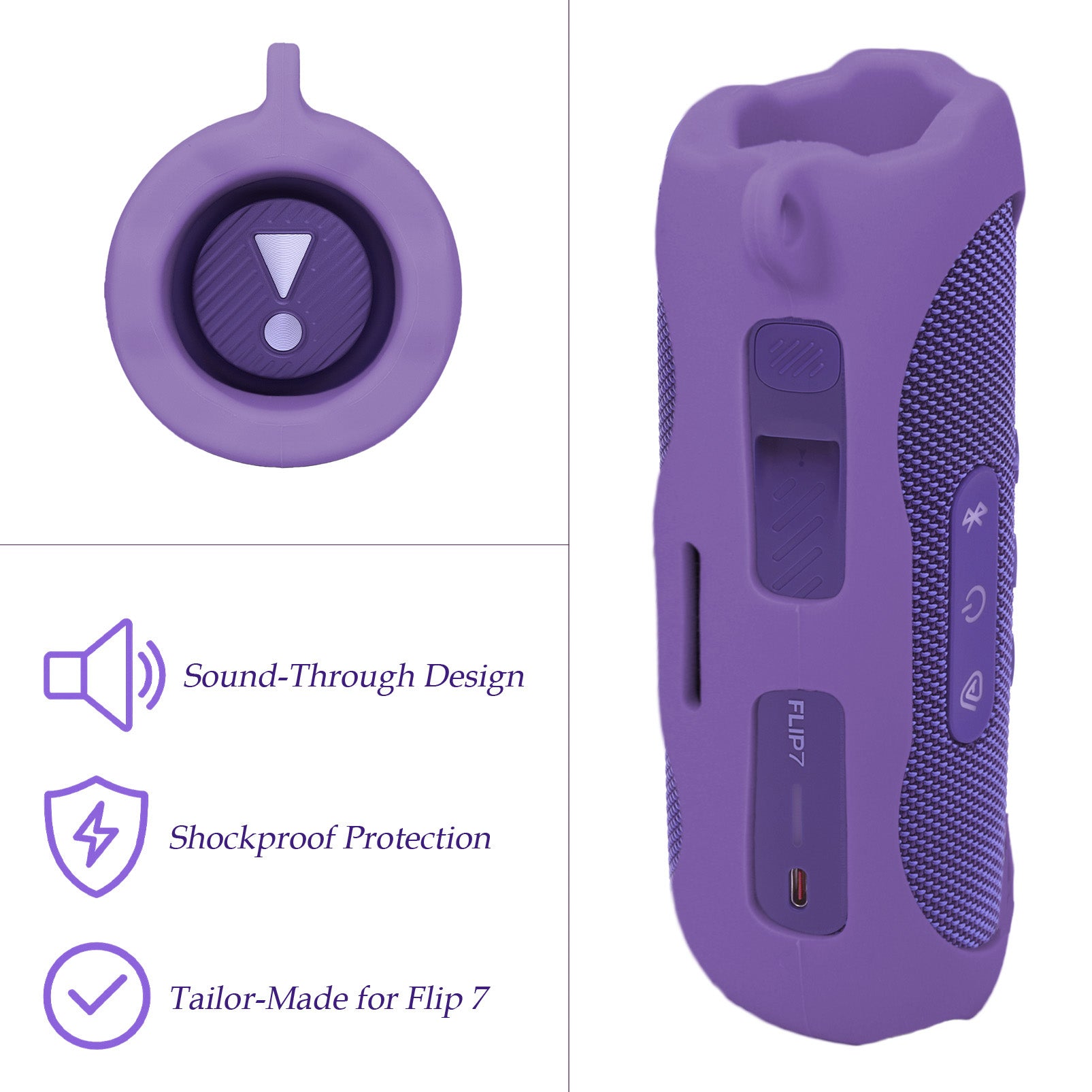 GETGEAR Silicone Cover Sleeve for JBL Flip 7 - Portable Waterproof and Drop-Proof Speaker, Customized Design Cover Portable Protection Solution, Best Matching in Shape and Color getgearcase