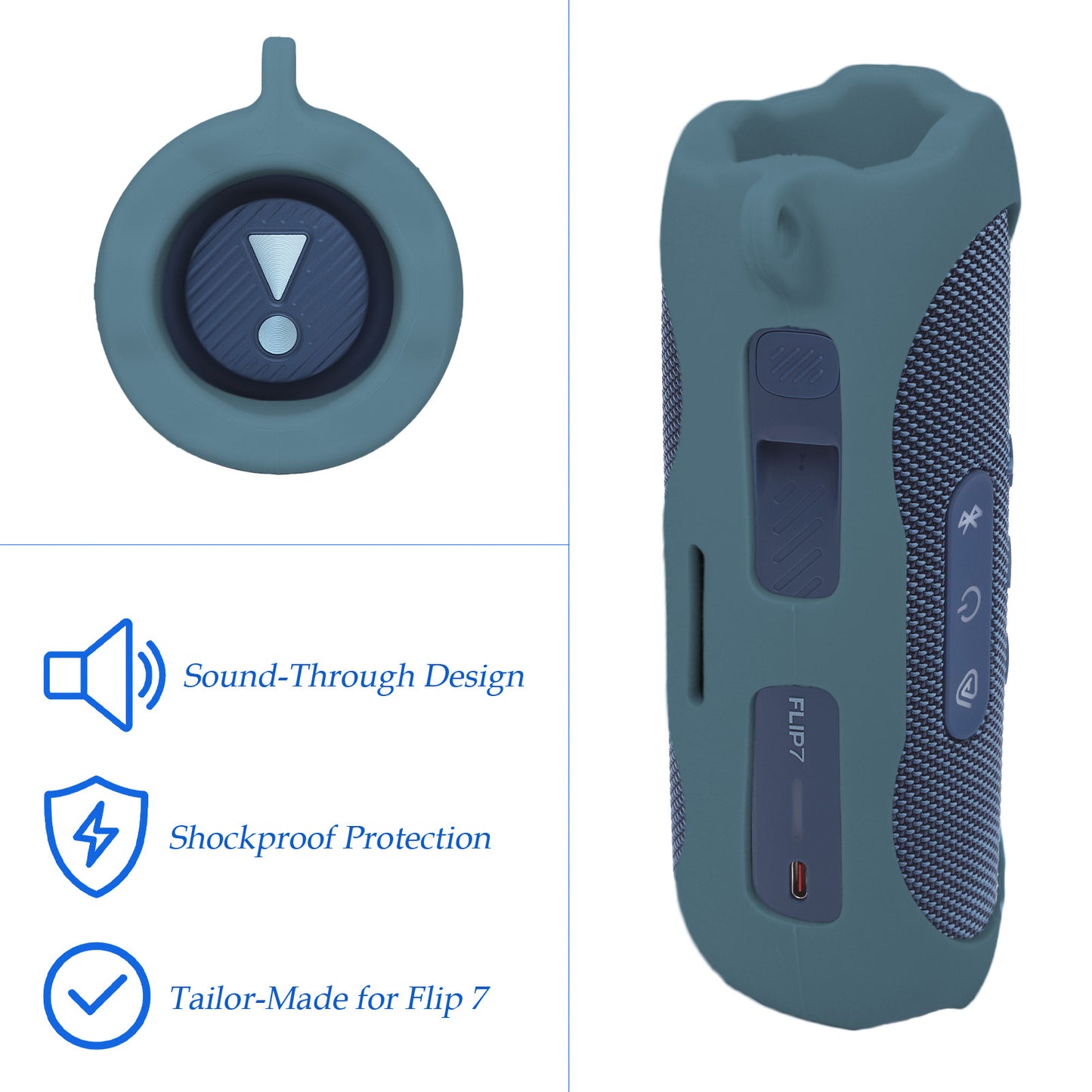 GETGEAR Silicone Cover Sleeve for JBL Flip 7 - Portable Waterproof and Drop-Proof Speaker, Customized Design Cover Portable Protection Solution, Best Matching in Shape and Color getgearcase