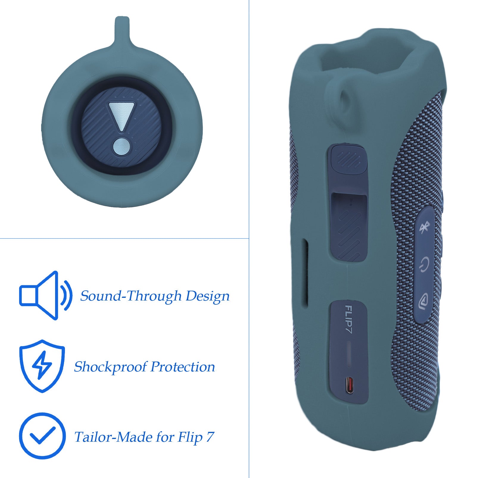 GETGEAR Silicone Cover Sleeve for JBL Flip 7 - Portable Waterproof and Drop-Proof Speaker, Customized Design Cover Portable Protection Solution, Best Matching in Shape and Color getgearcase
