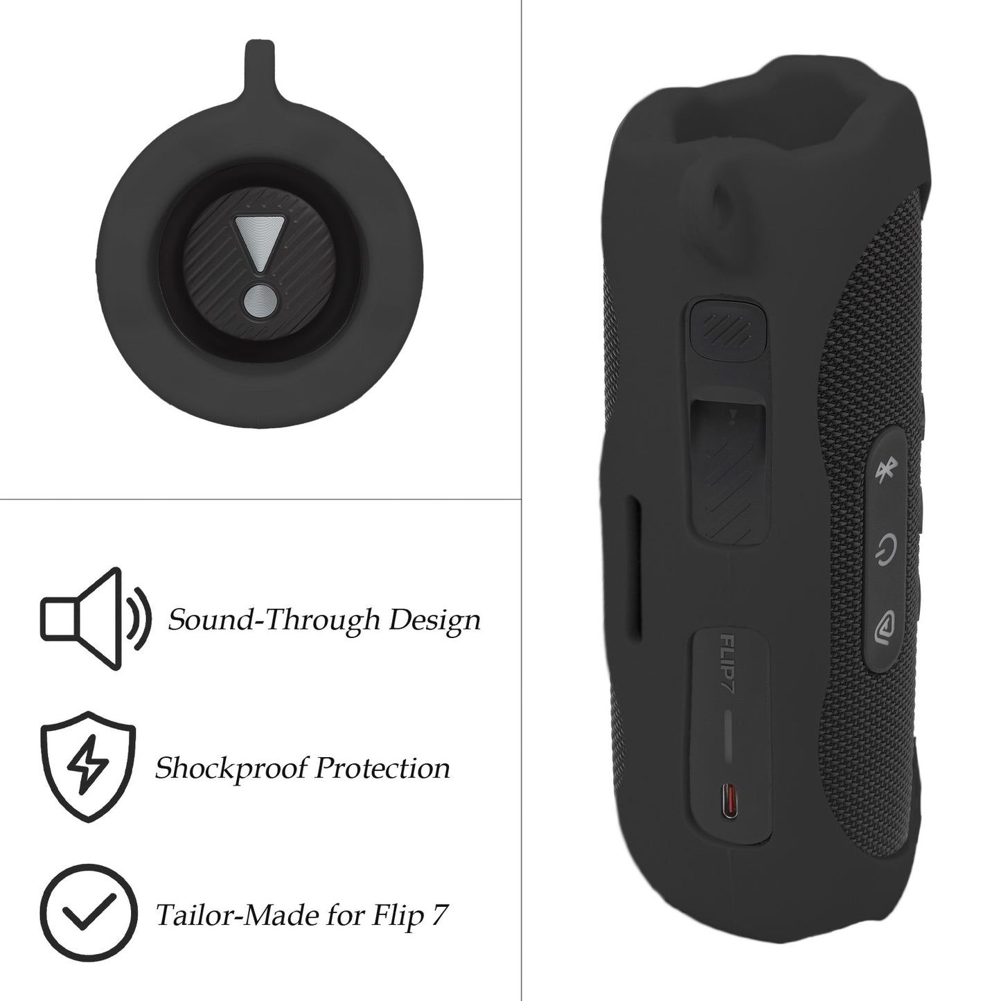 GETGEAR Silicone Cover Sleeve for JBL Flip 7 - Portable Waterproof and Drop-Proof Speaker, Customized Design Cover Portable Protection Solution, Best Matching in Shape and Color getgearcase
