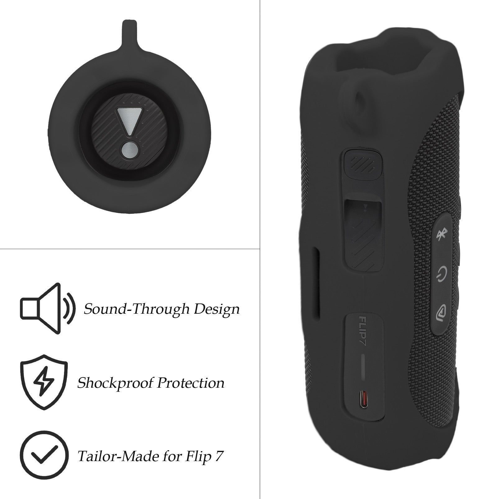 GETGEAR Silicone Cover Sleeve for JBL Flip 7 - Portable Waterproof and Drop-Proof Speaker, Customized Design Cover Portable Protection Solution, Best Matching in Shape and Color getgearcase
