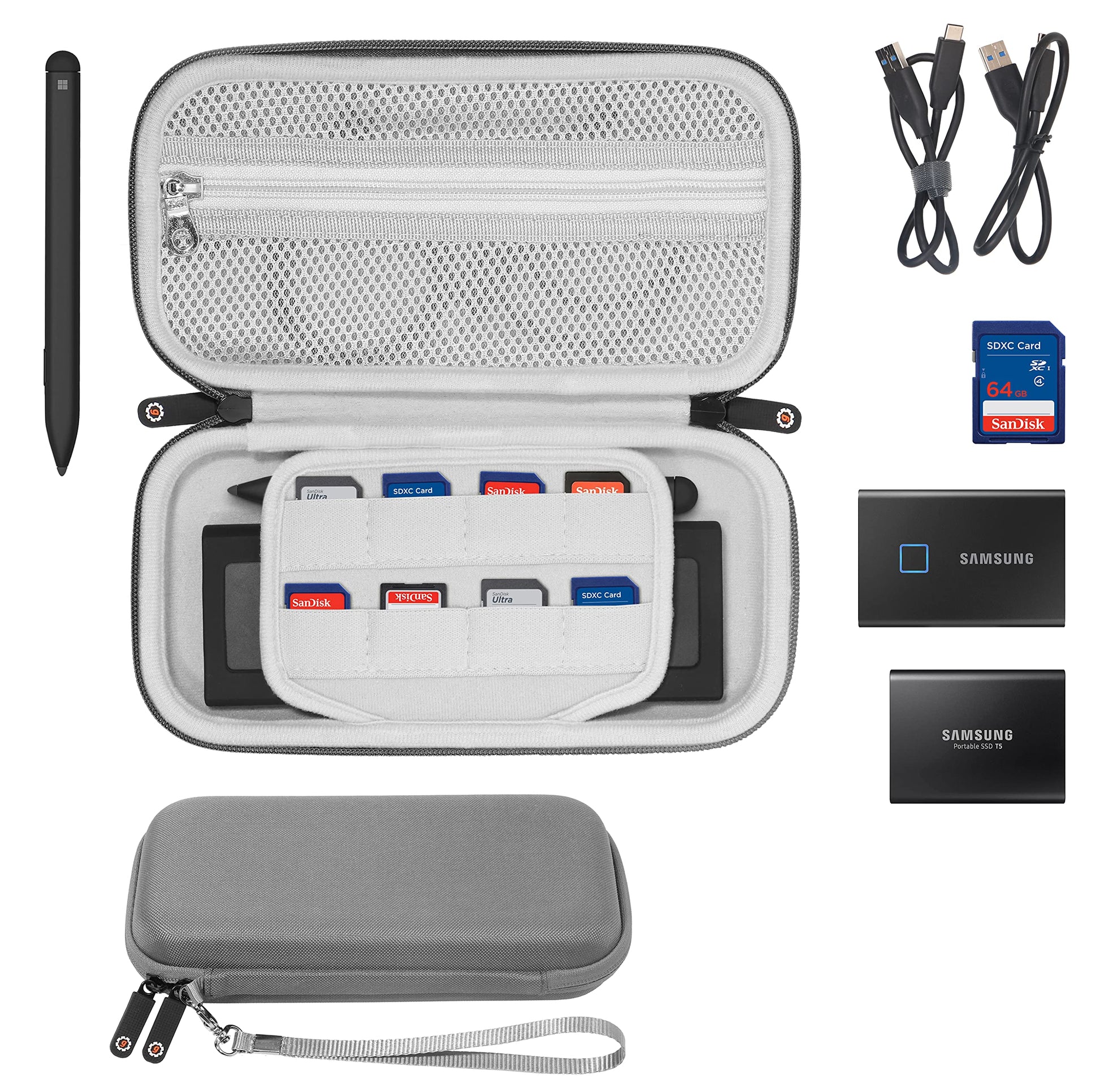 getgear Case for Multiple Portable SSDs, Hard Drive, Memory Card, Flash Drive, organizing Solution for Photography Accessories Like Memories Cards, Portable SSD/Hard Drive, Cords and Others GETGEAR