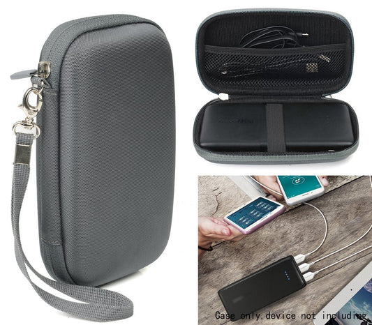 WGear Feature Designed Semi-Hard Case for RAVPower Power Banks RAVPower 22000 Portable Charger, mesh Pocket for Cable, Fastening Elastic Strap, Wrist Strap WGear