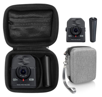 getgear Case for Zoom Q2n-4K Handy Video Recorder and Zoom MA-2 Tripod, Organizer for Q2n-4k/H2n Recorder, Tripod, Cord, Flash Memory Card and SSD, Also fit for mini Trail Game Camera GETGEAR