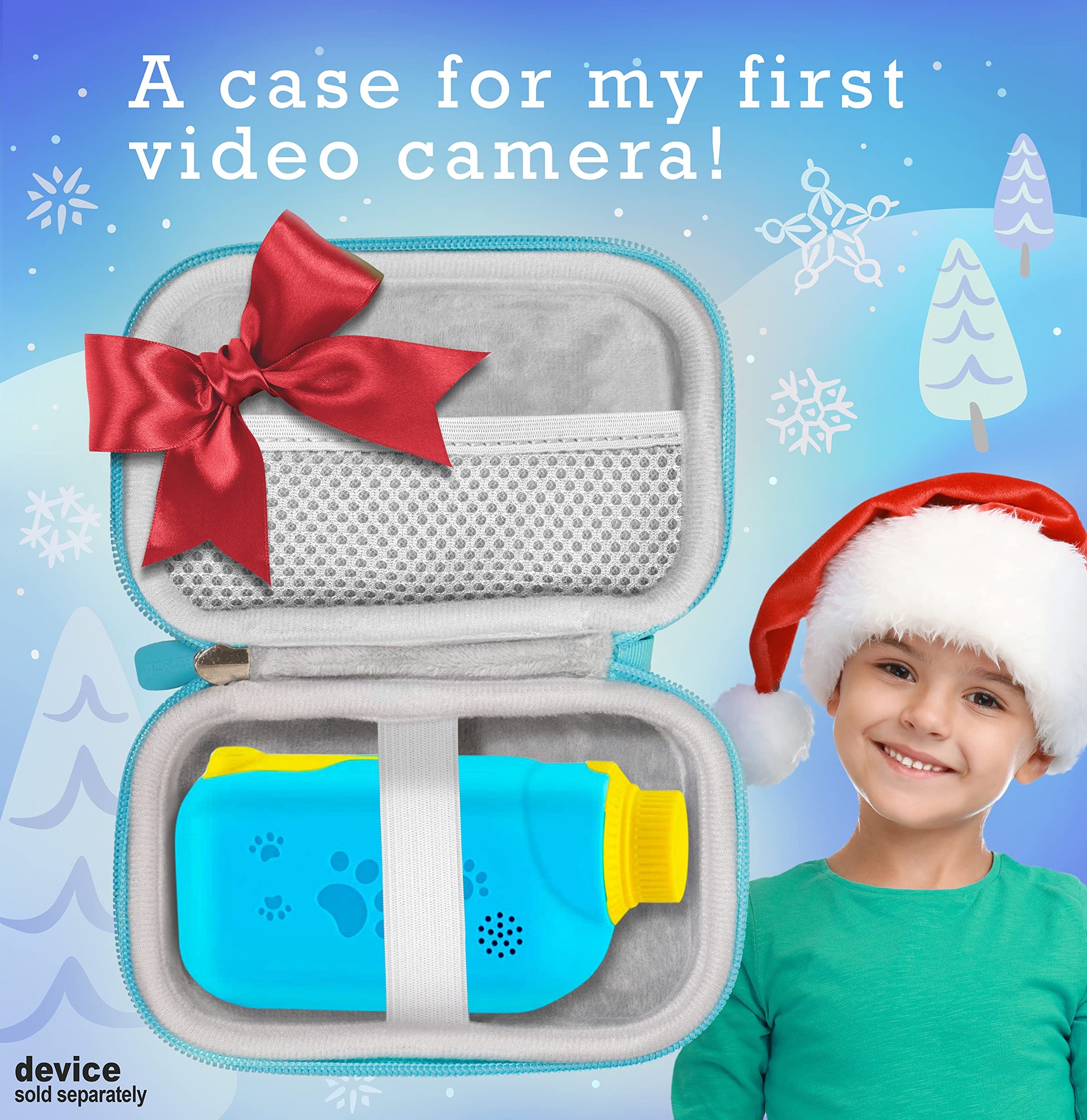 getgear case for Kids Video Cameras Compatible with AILEHO, Goopow, SUZIYO, PROGRACE, organizing Travel case with mesh Pocket and Detachable Wrist Strap GETGEAR