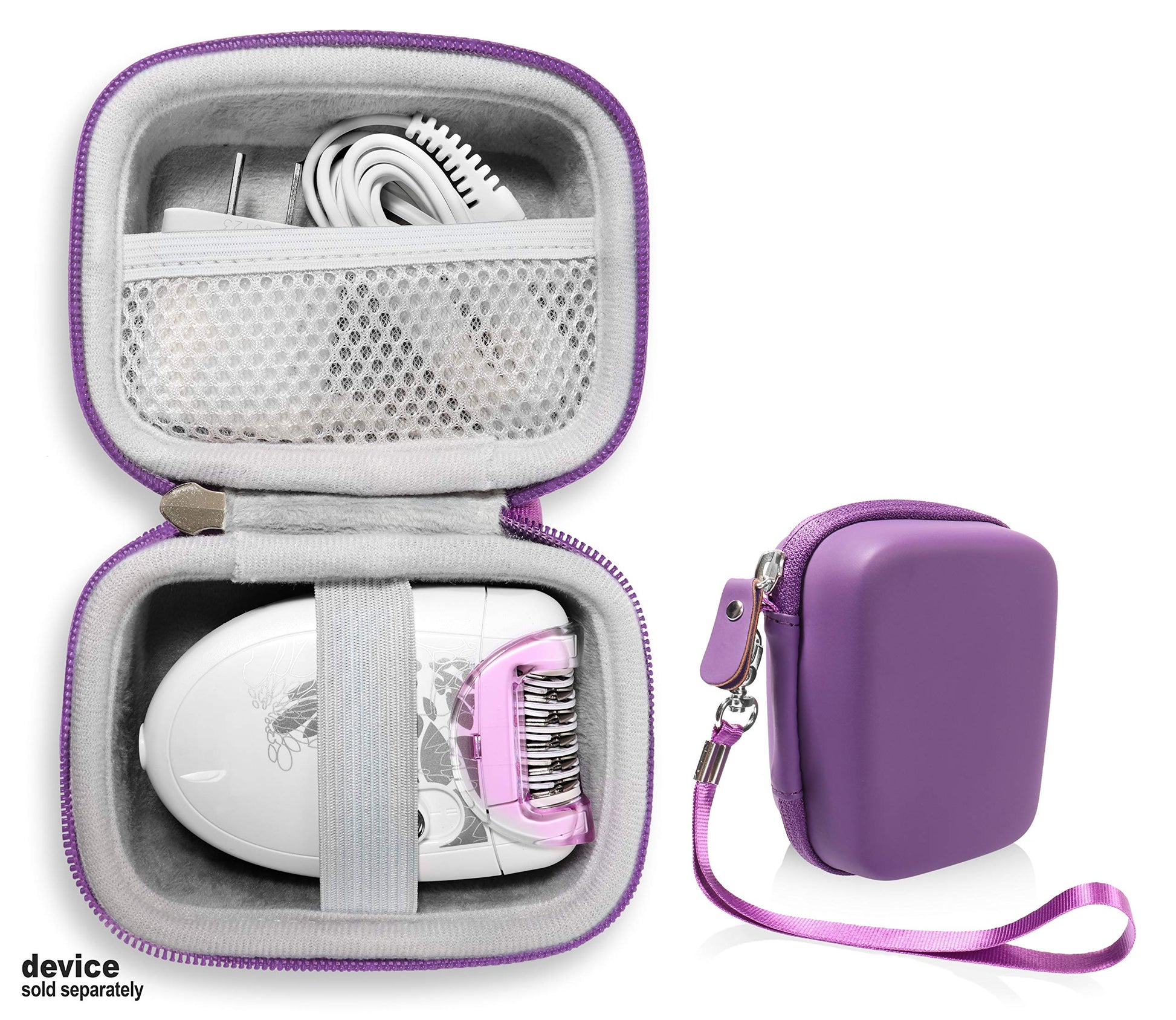 getgear Epilator Case for Philips Satinelle Essential, Compact Hair Removal Epilator for Legs, HP6401/50, mesh pocket for wall charger and cord, featured wrist strap for easy carrying GETGEAR