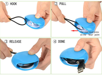 WGear Earbuds Organizer, Cord Manager, Smart Automatic Cord Master, A Simple Pull Then Will Automatic withdraw, The Cord Must Press on The Automatic withdraw Button When Pull WGear