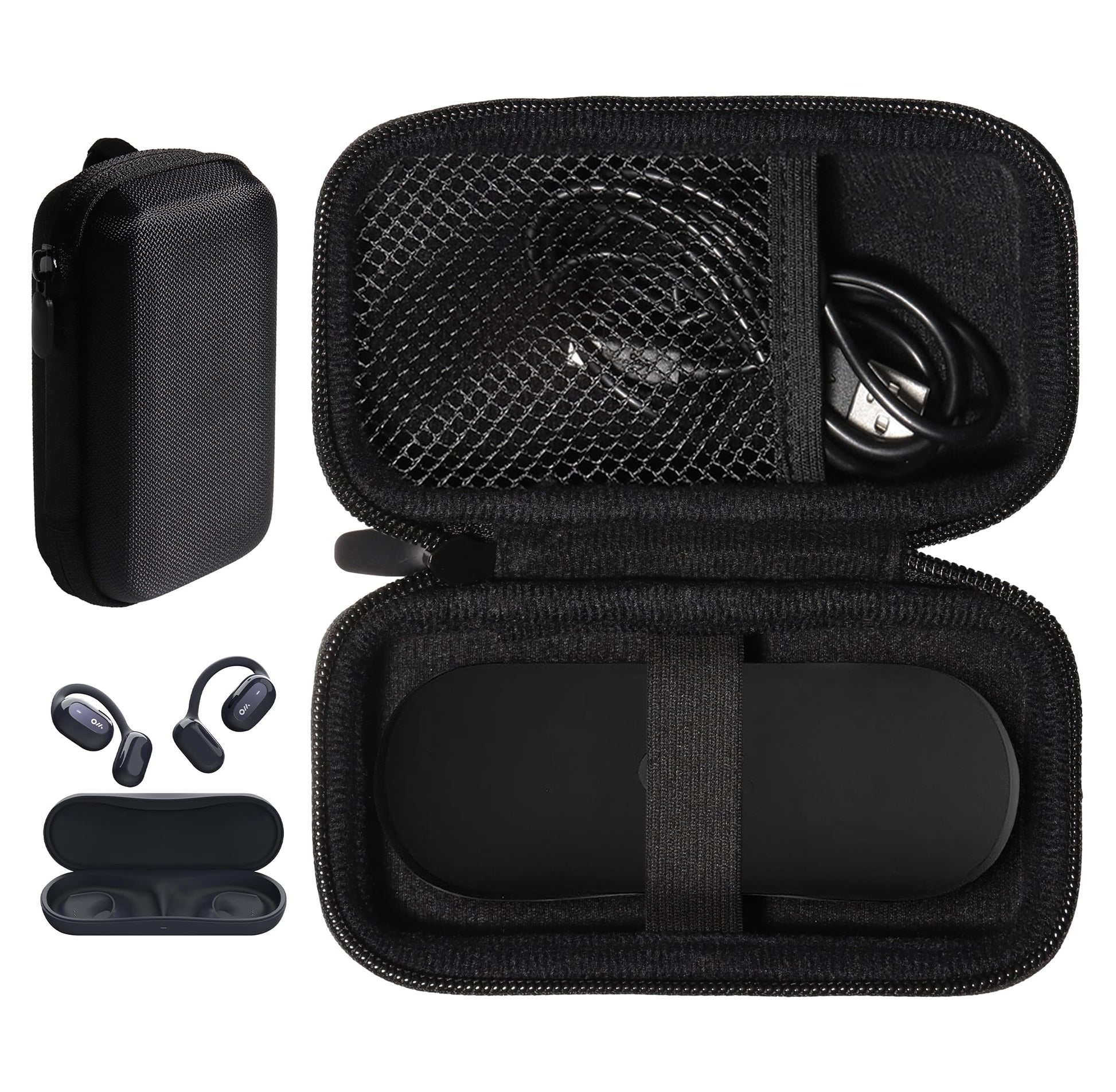 getgear Earbuds Case Compatible with Oladance OWS 2, OWS 1 Open Ear Headphones Without Charging case, mesh Pocket for Charge Cable GETGEAR