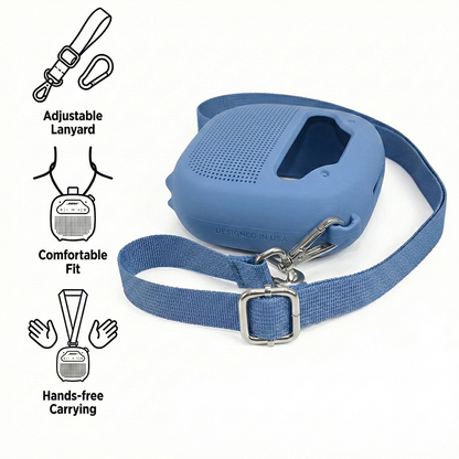 GETGEAR Protective Silicone case for Bose New SoundLink Micro Portable Bluetooth Speaker (2nd Gen) -Anti-Slip Silicone Cover with Stand Feet,Carabiner & Adjustable Neck Strap getgearcase