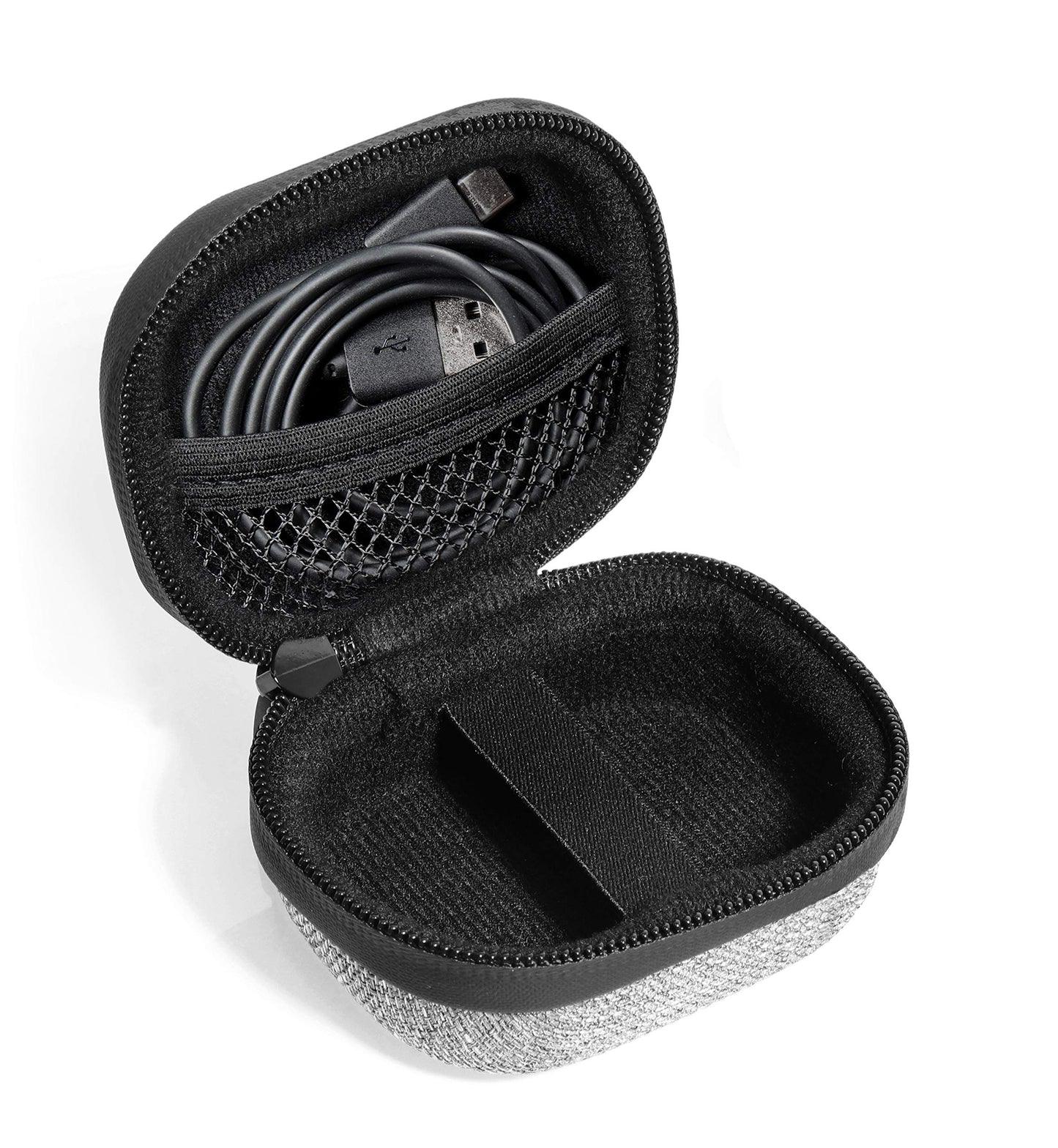 Tweed Gray getgear Case for Samsung Galaxy Buds, Pro, Live, Plus, Customized case for Bluetooth True Wireless Earbuds Charging case, mesh Accessory Pocket GETGEAR
