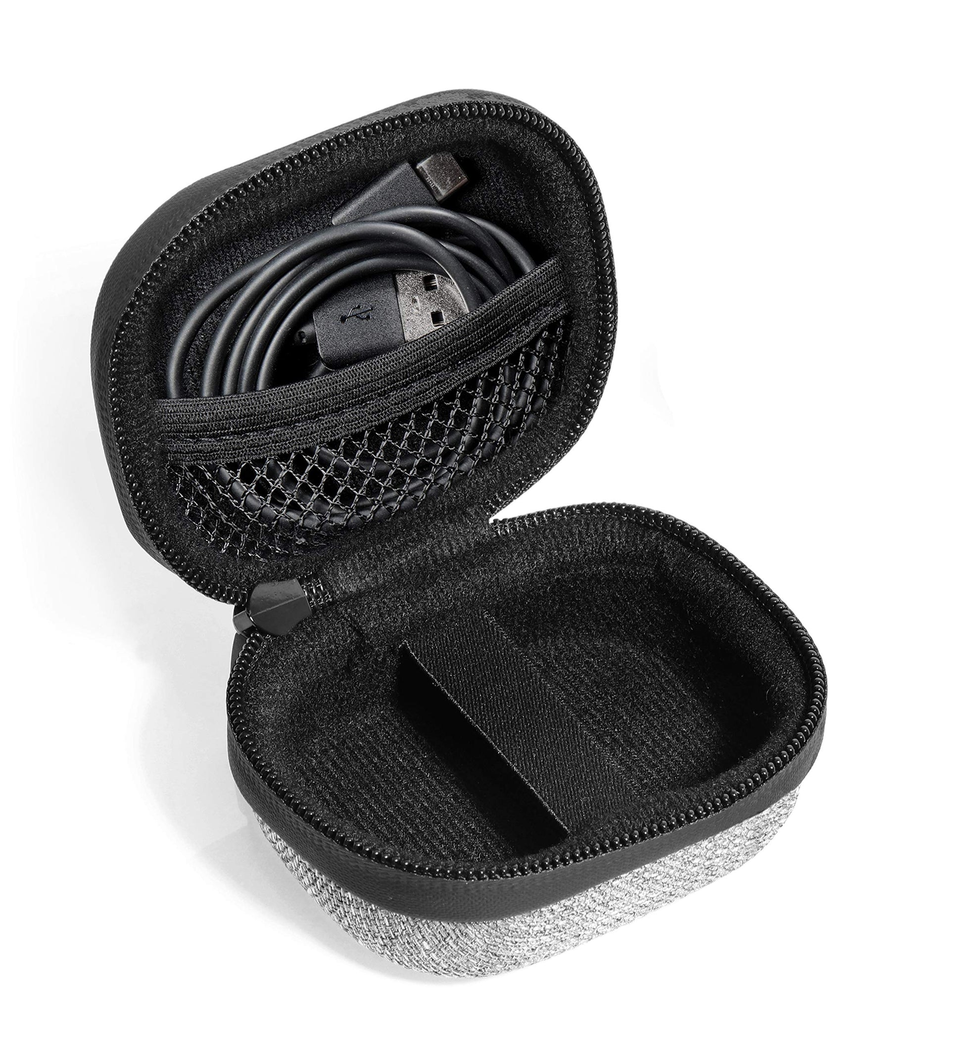 Tweed Gray getgear Case for Samsung Galaxy Buds, Pro, Live, Plus, Customized case for Bluetooth True Wireless Earbuds Charging case, mesh Accessory Pocket GETGEAR