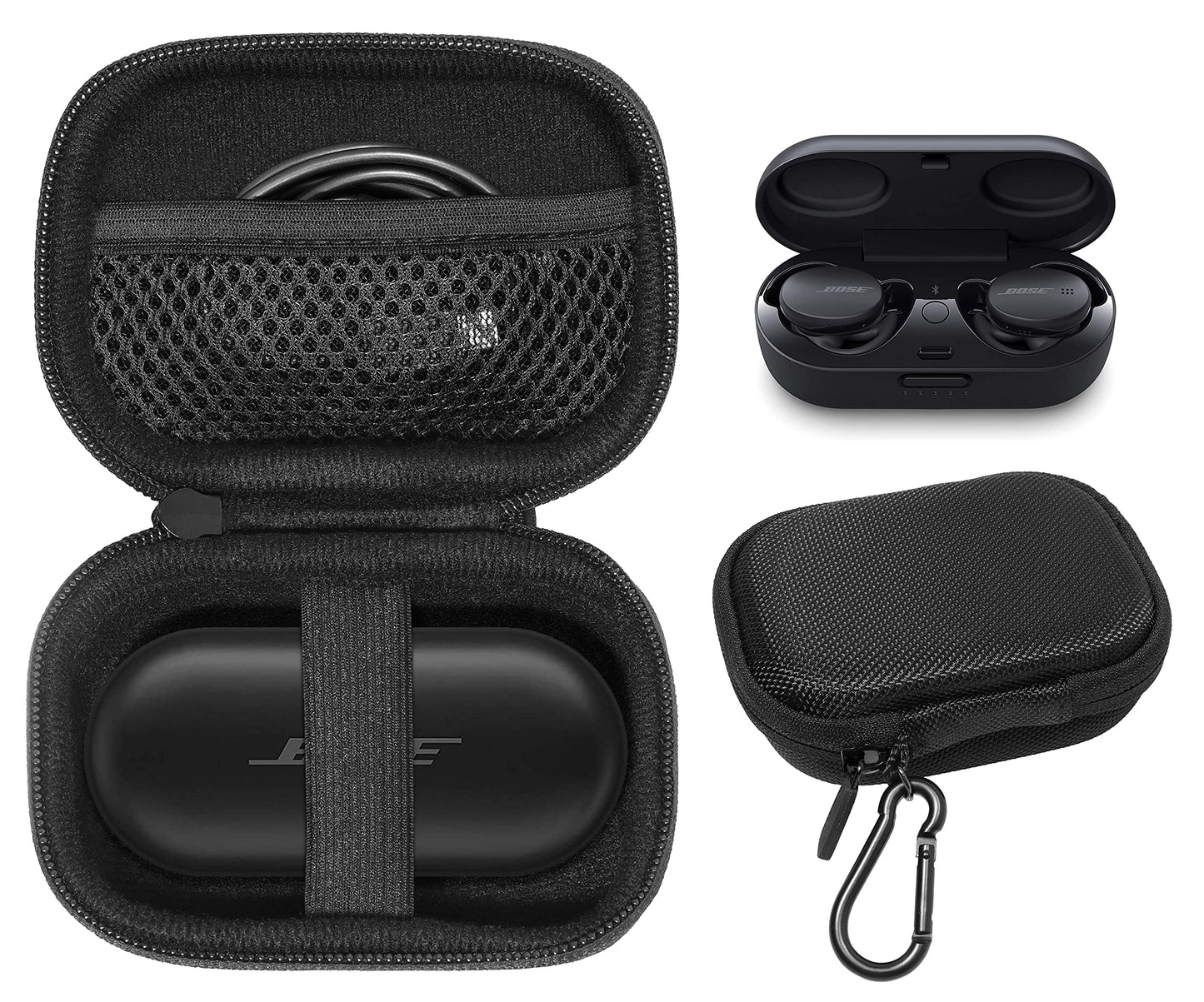getgear case for Bose QuietComfort Noise Cancelling Earbuds and Bose Sport Earbuds, Travel case for Charger Box and Cord GETGEAR