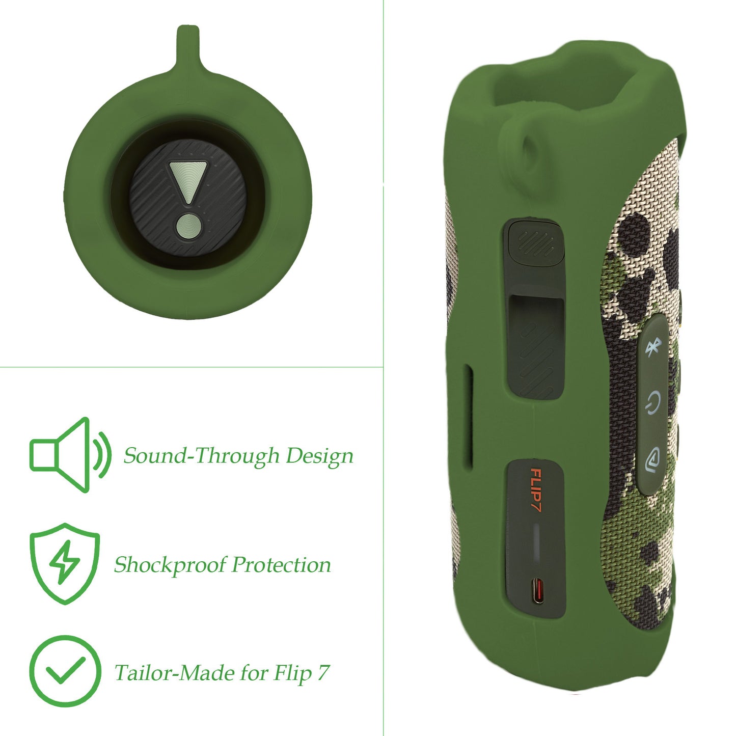 GETGEAR Silicone Cover Sleeve for JBL Flip 7 - Portable Waterproof and Drop-Proof Speaker, Customized Design Cover Portable Protection Solution, Best Matching in Shape and Color getgearcase