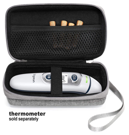 getgear case for Thermometer: Wyltec, Skyaudio, ANKOVO, Caroune, Simplife, Braun BFH-125, Mosen, Vigorun, GoodBaby, Braun Thermoscan 7, CHOOSEEN, Vigorun, Mobi Dualscan, Tweed Gray (CASE ONLY) GETGEAR