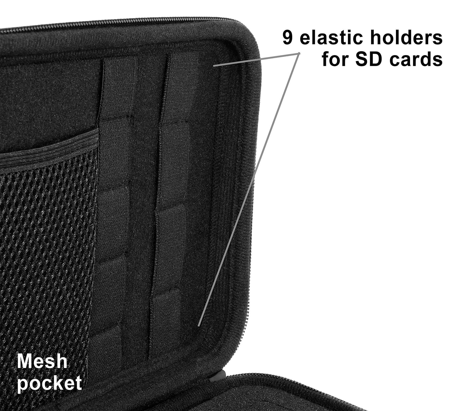 Professional Portable Recorder Case with DIY foam inlay for ZOOM H1, H2N, H5, H4N, H6, F8, Q8 Handy Music Recorders, Charger, Mic Tripod Adapter and Accessories (Polyester Black) WGear