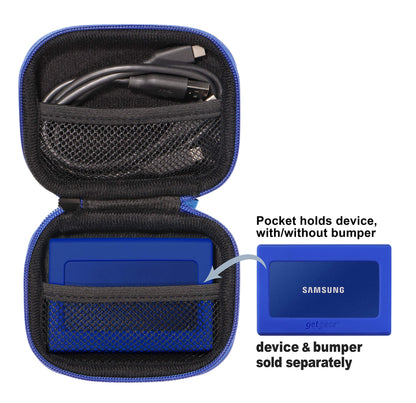 getgear Silicone Bumper for Samsung T7 Touch Portable SSD - 1TB, 2TB, 500GB, USB 3.2, Strong-Shock Absorbing, Slip-Resistant- Black GETGEAR