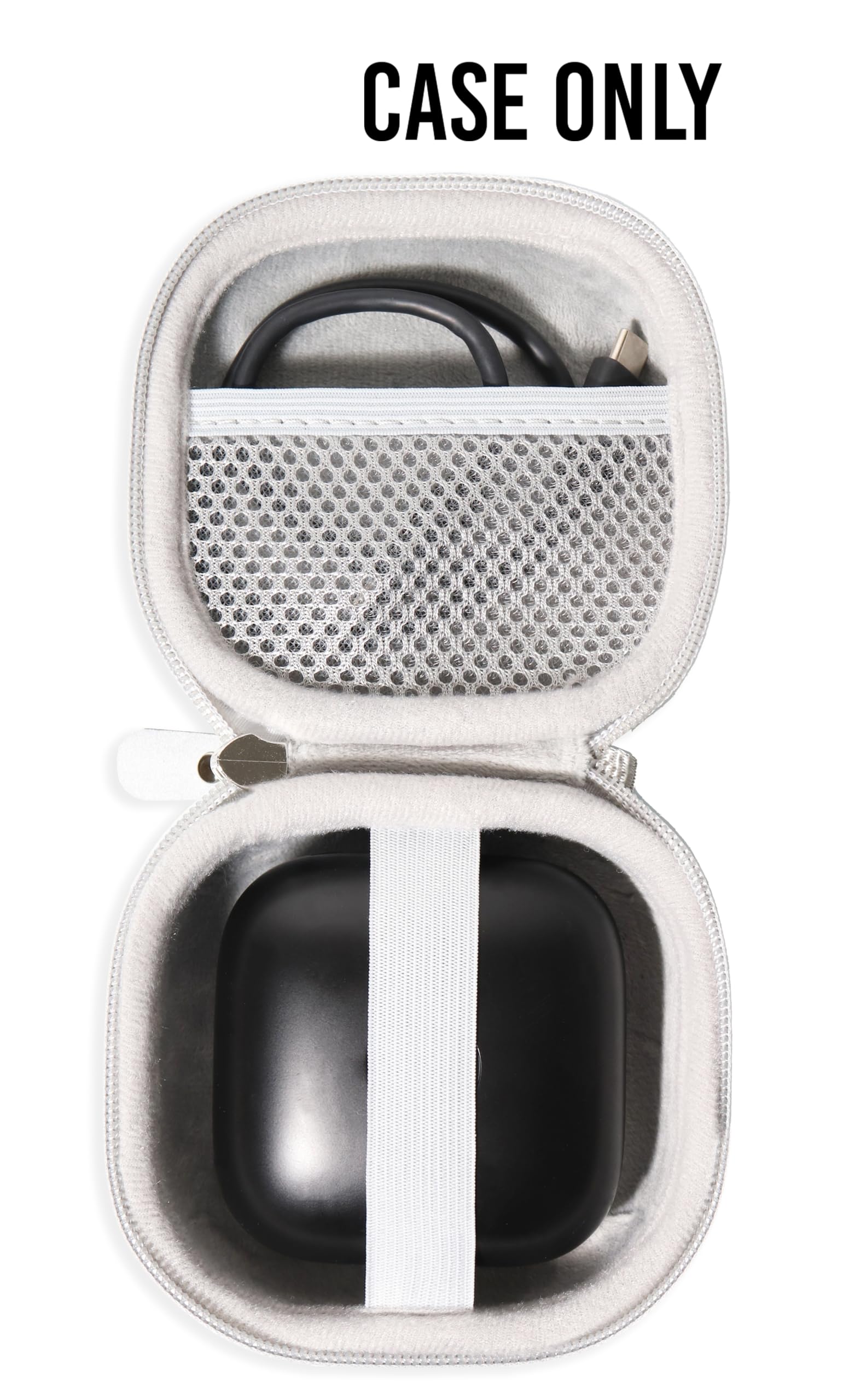 WGear Customized Travel Case for Beats Powerbeats Pro - Totally Wireless Earphones, Mesh Cable Pocket, Elastic Secure Strap, Elite Wrist Strap (Matte Black) WGear