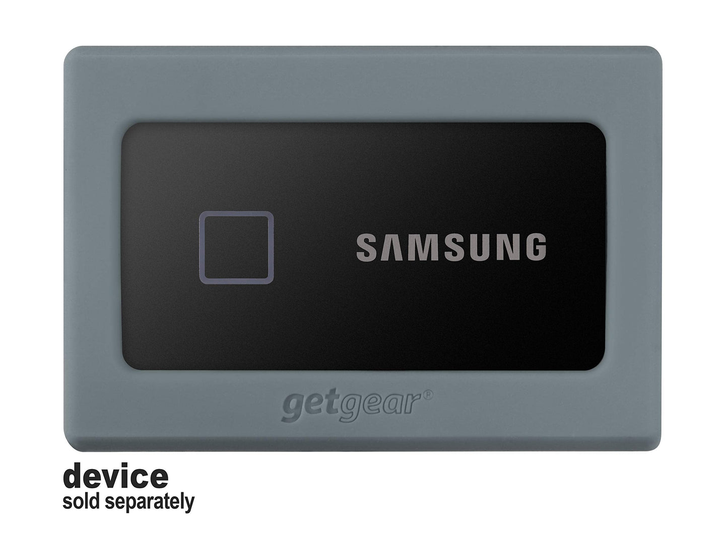 getgear Silicone Bumper for Samsung T7 Touch Portable SSD - 1TB, 2TB, 500GB, USB 3.2, Strong-Shock Absorbing, Slip-Resistant- Black GETGEAR