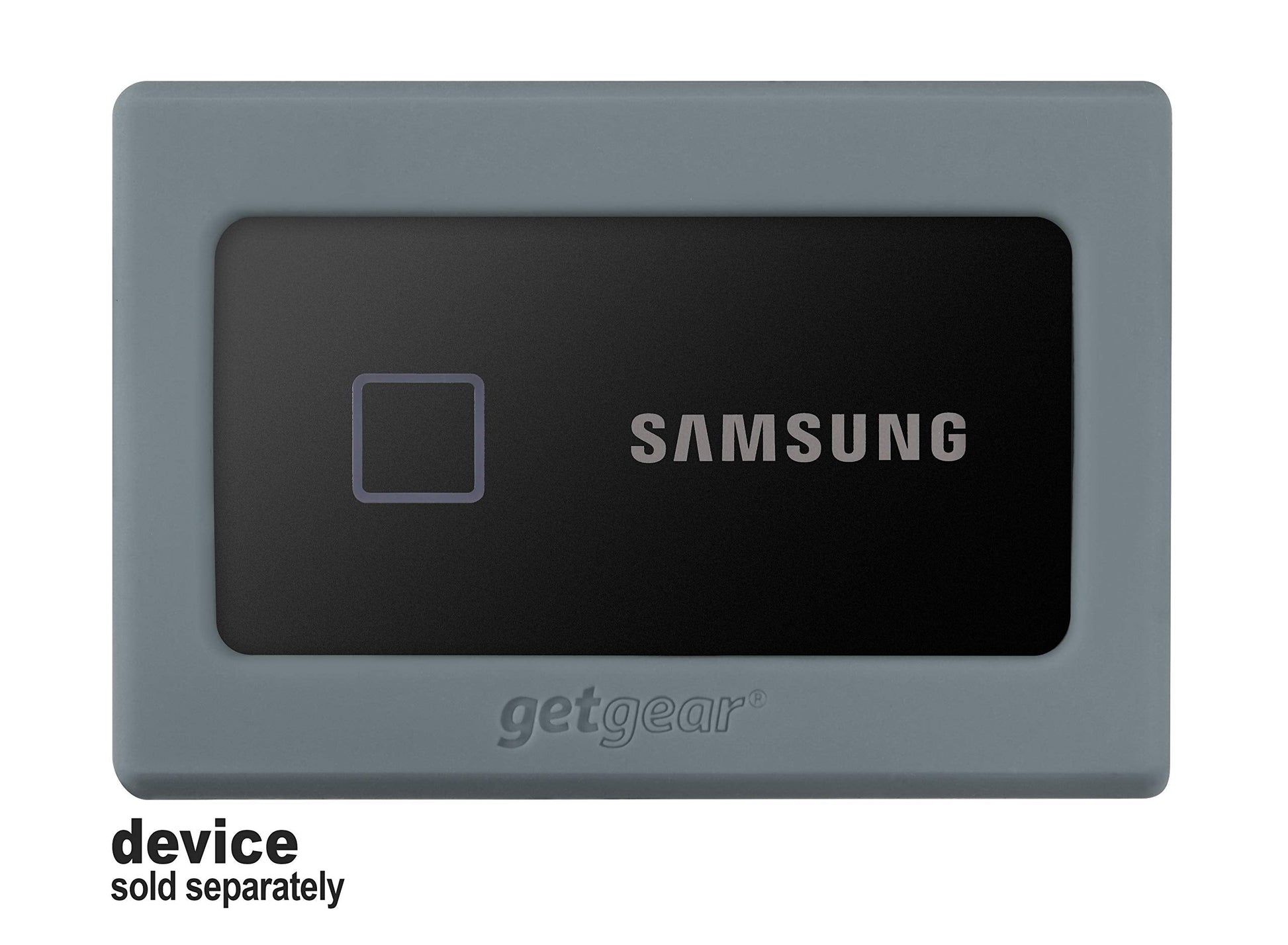 getgear Silicone Bumper for Samsung T7 Touch Portable SSD - 1TB, 2TB, 500GB, USB 3.2, Strong-Shock Absorbing, Slip-Resistant- Black GETGEAR