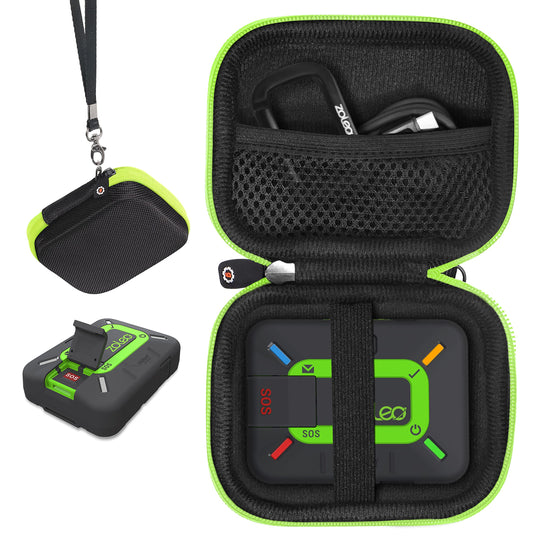 getgear Case for ZOLEO Satellite Communicator, Designed case with Size and Shape Matching, Black case Contrasted with Green Zip GETGEAR