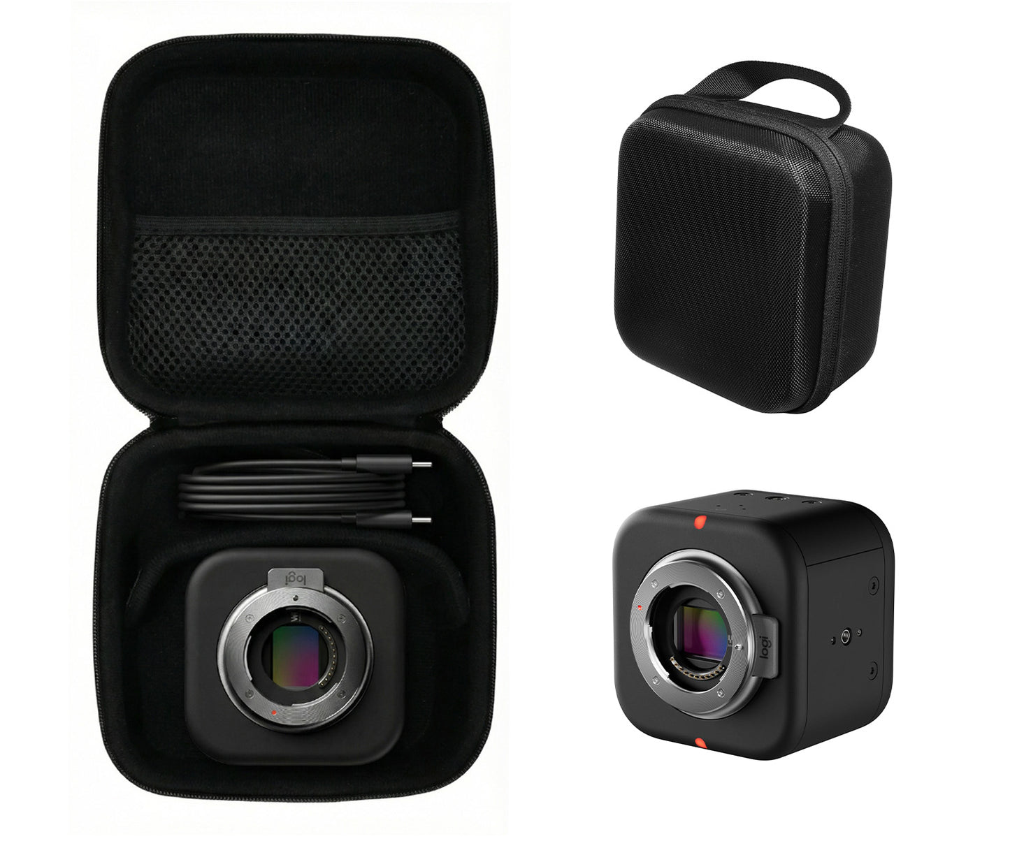 getgear Semi-Hard Carrying Case for Logitech for Creators Mevo Core Wireless Live Streaming Camera – Protective Travel Organizer with Mesh Pocket getgearcase