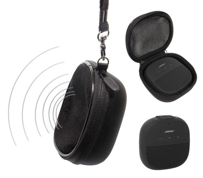 Feature Protective Case for Bose SoundLink Micro Bluetooth Speaker by WGear, Featured Design with mesh Pocket for Cable and Other Accessories, Elastic Strap to Secure Device WGear