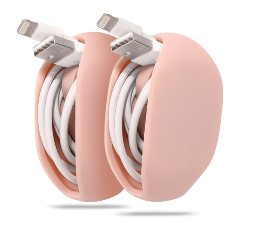 WGear Earbuds Organizer, Cord Manager, Smart Automatic Cord Master, A Simple Pull Then Will Automatic withdraw, The Cord Must Press on The Automatic withdraw Button When Pull (Rose Gold) WGear