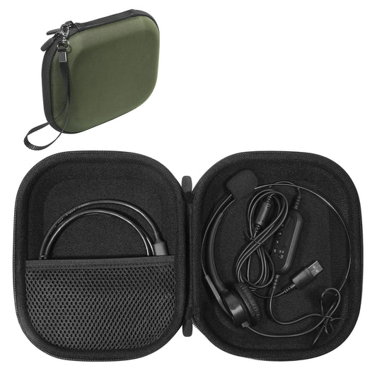 getgear Headset Case for Jabra Biz 1500, Evolve 65, 40 UC; Plantronics Voyager 104, Blackwire C5220, C3220, C225, Also for Mpow Pro, M5, M5 Pro, HC5, V5.0, TaoTronics, YAMAYN Wireless Headset GETGEAR