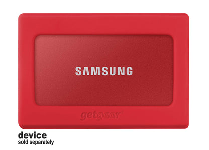 getgear Silicone Bumper for Samsung T7 Touch Portable SSD - 1TB, 2TB, 500GB, USB 3.2, Strong-Shock Absorbing, Slip-Resistant- Black GETGEAR