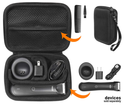 GETGEAR case compatible with Manscaped Best Electric Manscaping Groin Hair Trimmer, smart divider for separated compartment for trimmer and accessories GETGEAR