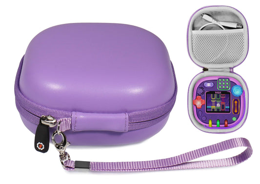 GETGEAR tailor made protective case for LeapFrog RockIt Twist Handheld Learning Game System, mesh pocket for cord and other accessories, finger strap (Purple) GETGEAR