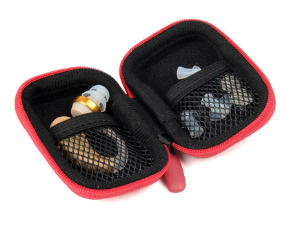 Designed Protective Case for Hearing Aid, Hearing Amplifier, Personal Sound Amplifier, Hearing Device, Listening Device, Strong Mini Case with Mesh pocket, Universal design GETGEAR
