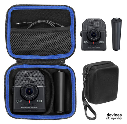 getgear Case for Zoom Q2n-4K Handy Video Recorder and Zoom MA-2 Tripod, Organizer for Q2n-4k/H2n Recorder, Tripod, Cord, Flash Memory Card and SSD, Also fit for mini Trail Game Camera GETGEAR