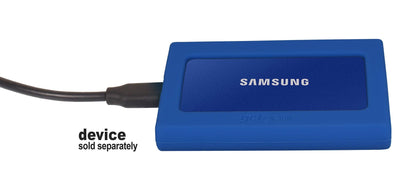 getgear Silicone Bumper for Samsung T7 Touch Portable SSD - 1TB, 2TB, 500GB, USB 3.2, Strong-Shock Absorbing, Slip-Resistant- Black GETGEAR
