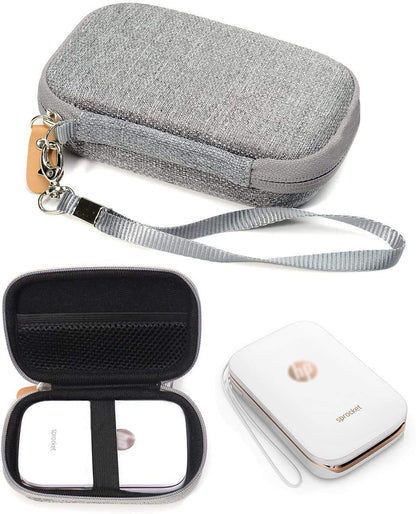 Shockproof Travel Easy Carrying Case for HP Sprocket Portable Photo Printer and Polaroid ZIP Mobile Printer, Mesh Pocket for Cable, Printing Paper and other accessories, Gray WGear