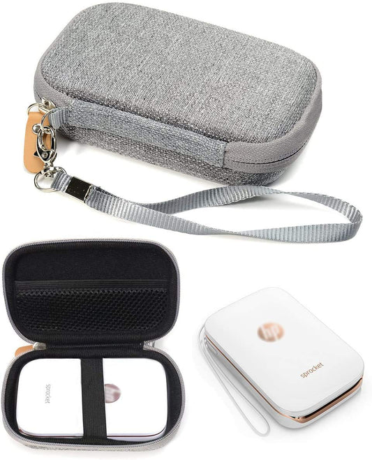 Shockproof Travel Easy Carrying Case for HP Sprocket Portable Photo Printer and Polaroid ZIP Mobile Printer, Mesh Pocket for Cable, Printing Paper and other accessories, Gray WGear