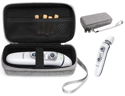 getgear case for Thermometer: Wyltec, Skyaudio, ANKOVO, Caroune, Simplife, Braun BFH-125, Mosen, Vigorun, GoodBaby, Braun Thermoscan 7, CHOOSEEN, Vigorun, Mobi Dualscan, Tweed Gray (CASE ONLY) GETGEAR