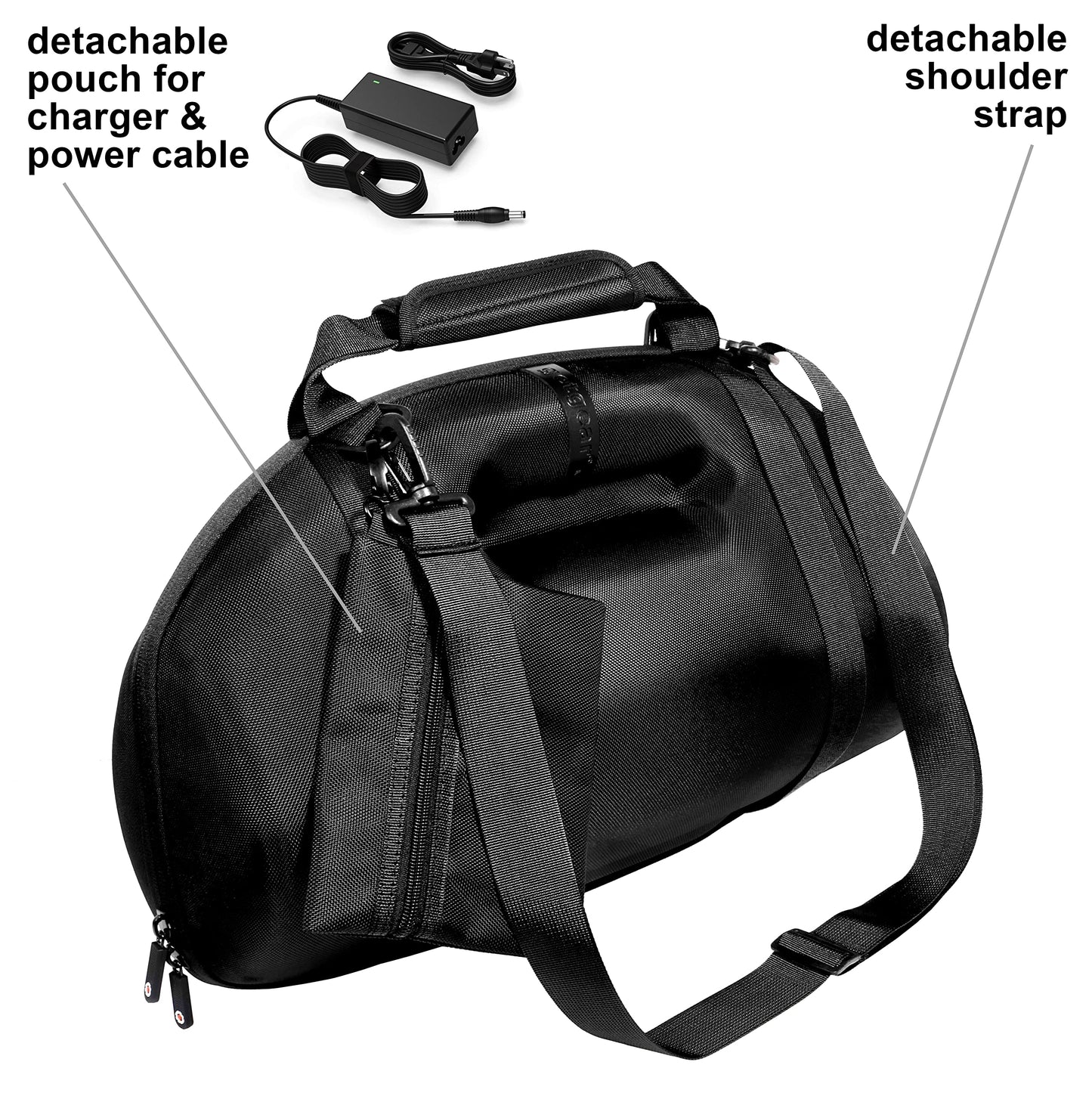 GETGEAR Case for Boombox, Boombox 2, Boombox 3 Waterproof Portable Speaker, customized case with featured handle and shoulder strap, removable accessories pouch GETGEAR
